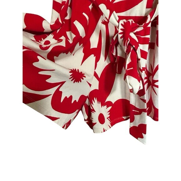 Boden Romper 6p red tropical bloom Caroline Print Belted Jersey Pockets boho - Picture 4 of 9